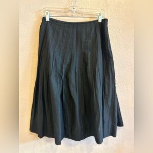 Margaret O’Leary Pleated Black Skirt Lined Zip Up Size XS